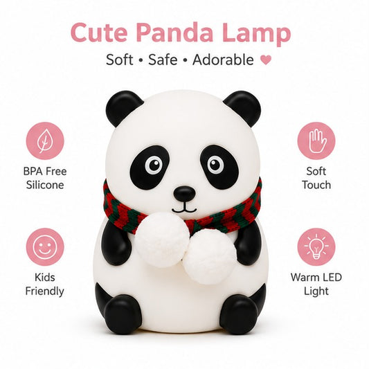Panda Silicone Night Light for Kids – Soft LED Rechargeable Lamp with Tap Control & 7-Color Changing Modes for Nursery and Bedroom Decor