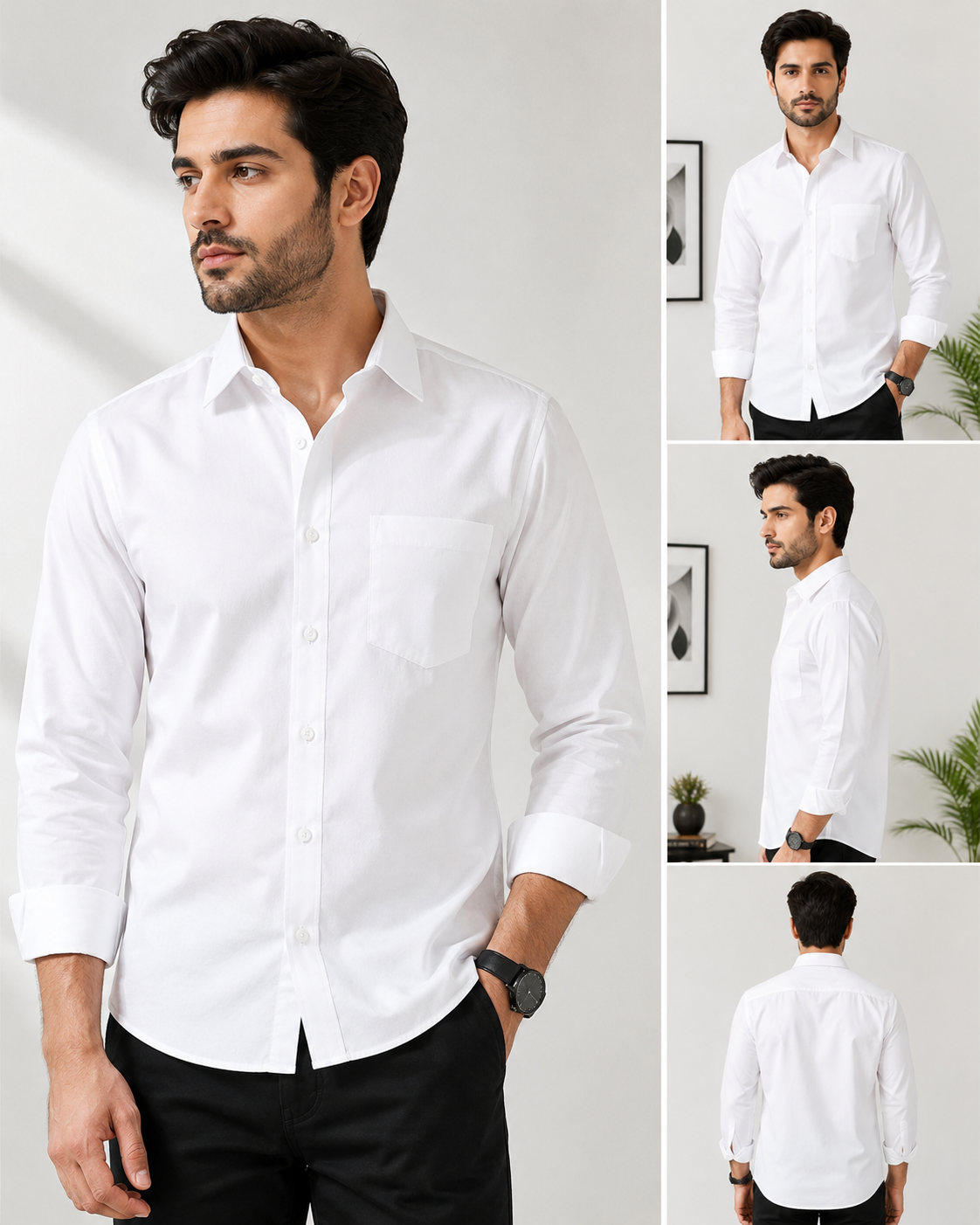 Men's White Full Sleeve Casual Shirt