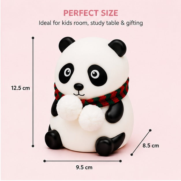 Panda Silicone Night Light for Kids – Soft LED Rechargeable Lamp with Tap Control & 7-Color Changing Modes for Nursery and Bedroom Decor