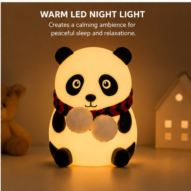 Panda Silicone Night Light for Kids – Soft LED Rechargeable Lamp with Tap Control & 7-Color Changing Modes for Nursery and Bedroom Decor