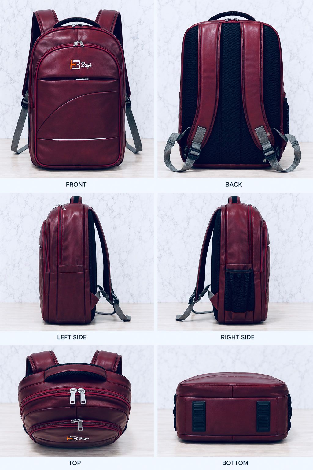 Premium Maroon Laptop Backpack | Water-Resistant Travel Backpack with USB Charging Port | Multi-Compartment Office, College & Business Bag for Men & Women